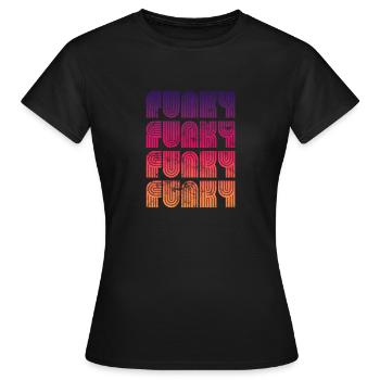 Funky Vintage - T-shirt Femme - noir - Devant - AI Model Female 172 dark (172cm)