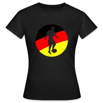 Fussballer Deutschland - Frauen T-Shirt - Schwarz - Vorne - AI Model Female 172 dark (172cm)