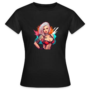 Rockabilly Girl - Women's T-Shirt - black - Front - AI Model Female 172 dark (172cm)