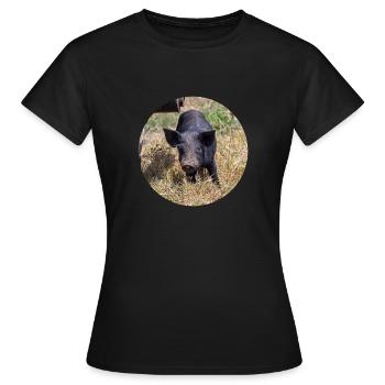 mon petit cochon - T-shirt Femme - noir - Devant - AI Model Female 172 dark (172cm)