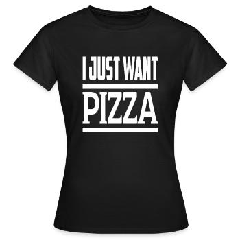Je veux juste une pizza - T-shirt Femme - noir - Devant - AI Model Female 172 dark (172cm)
