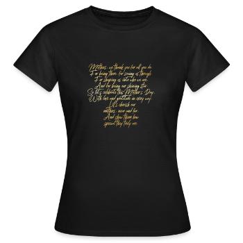 mothers day - Women's T-Shirt - black - Front - AI Model Female 172 dark (172cm)