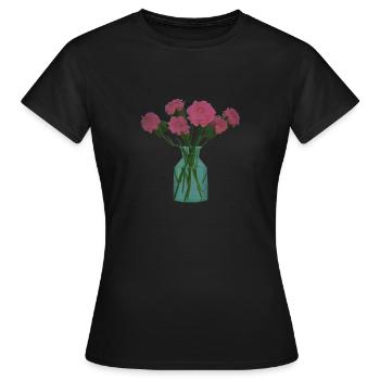 Fleurs en vase - T-shirt Femme - noir - Devant - AI Model Female 172 dark (172cm)