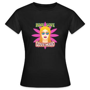Hippie - Frauen T-Shirt - Schwarz - Vorne - AI Model Female 172 dark (172cm)