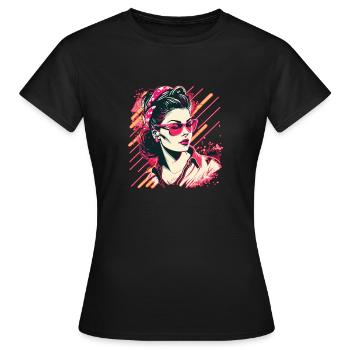 Femme Rockabilly - T-shirt Femme - noir - Devant - AI Model Female 172 dark (172cm)