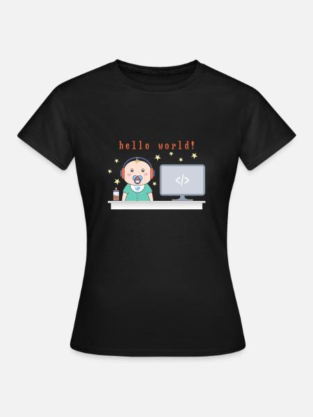 Hello World! - Frauen T-Shirt - Schwarz