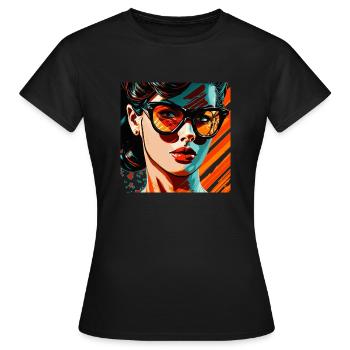 Vectorized Woman - Women's T-Shirt - black - Front - AI Model Female 172 dark (172cm)
