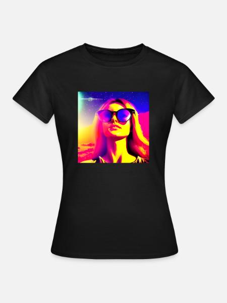 Weltraum-Abenteuer-Dame - Frauen T-Shirt - Schwarz