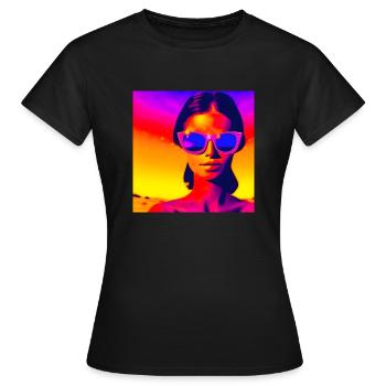Dernier soleil sur Mercure - T-shirt Femme - noir - Devant - AI Model Female 172 dark (172cm)