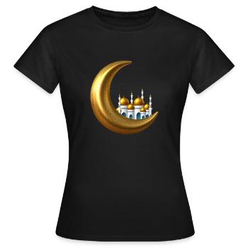 Goldiger Halbmond Islam - Frauen T-Shirt - Schwarz - Vorne - AI Model Female 172 dark (172cm)