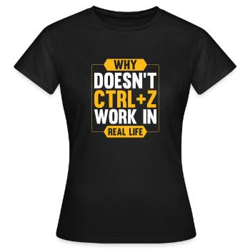cadeau programmeur pc CTRL Z computer - T-shirt Femme - noir - Devant - AI Model Female 172 dark (172cm)