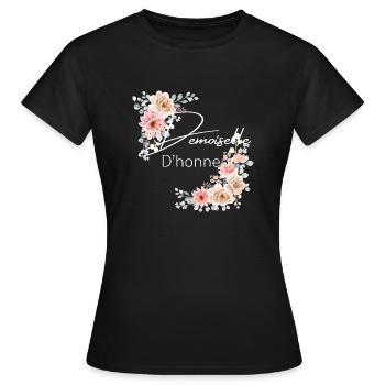 Demoiselle d’honneur - T-shirt Femme - noir - Devant - AI Model Female 172 dark (172cm)