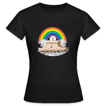 Regenbogenflut Arche Noah - Frauen T-Shirt - Schwarz - Vorne - AI Model Female 172 dark (172cm)