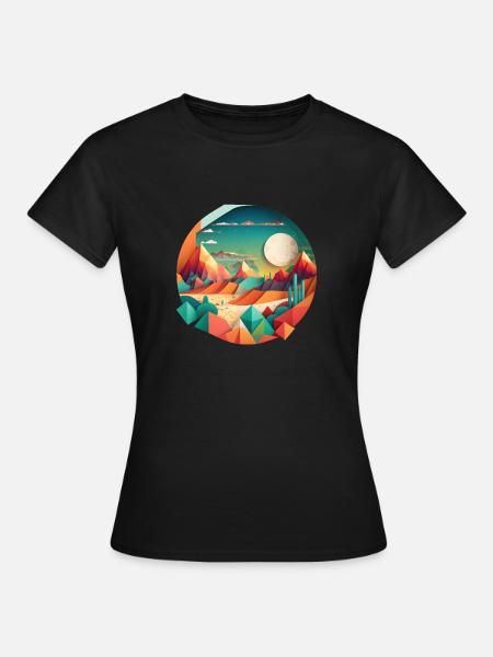 Geometrische Landschaft - Frauen T-Shirt - Schwarz