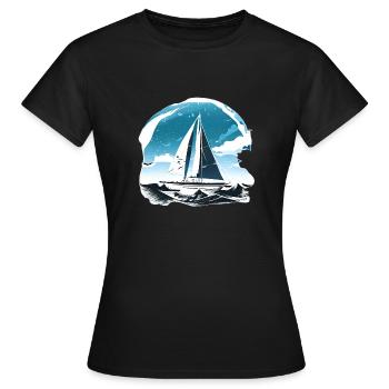 Voile Voilier Voilier Voilier Voilier - T-shirt Femme - noir - Devant - AI Model Female 172 dark (172cm)