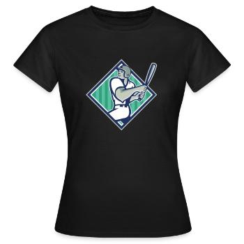 Baseballspieler Design - Frauen T-Shirt - Schwarz - Vorne - AI Model Female 172 dark (172cm)
