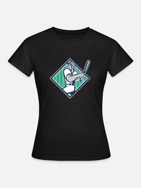 Baseballspieler Design - Frauen T-Shirt - Schwarz