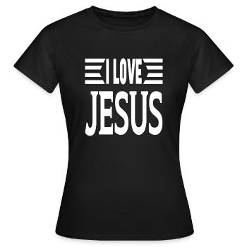 I Love Jesus - Frauen T-Shirt - Schwarz - Vorne - AI Model Female 172 dark (172cm)
