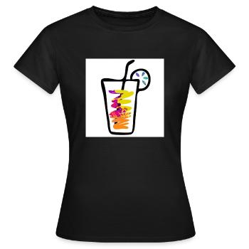 Drink color - Frauen T-Shirt - Schwarz - Vorne - AI Model Female 172 dark (172cm)