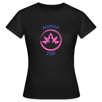 Maman zen 4 1 - T-shirt Femme - noir - Devant - AI Model Female 172 dark (172cm)
