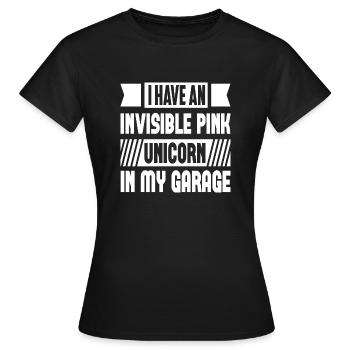 J’ai une licorne rose invisible dans mon garage - T-shirt Femme - noir - Devant - AI Model Female 172 dark (172cm)