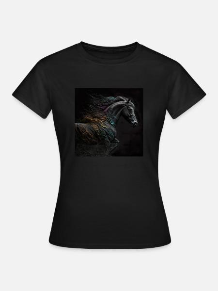 Feuriges Pferd Nr. 6 - Frauen T-Shirt - Schwarz