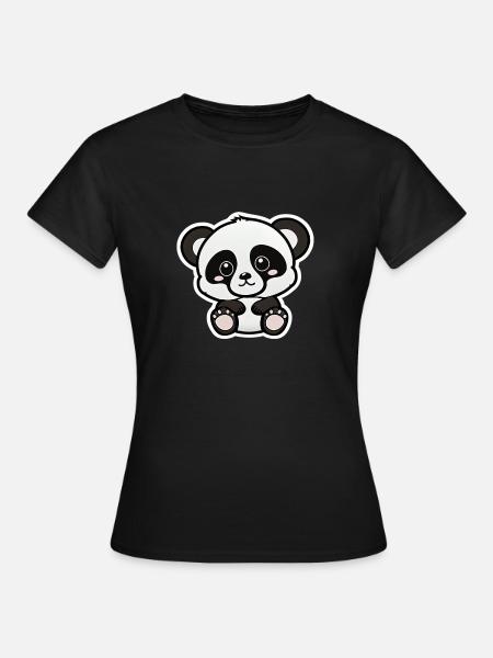 Baby Panda - Frauen T-Shirt - Schwarz