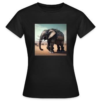 Éléphant au Kenya 2 - T-shirt Femme - noir - Devant - AI Model Female 172 dark (172cm)