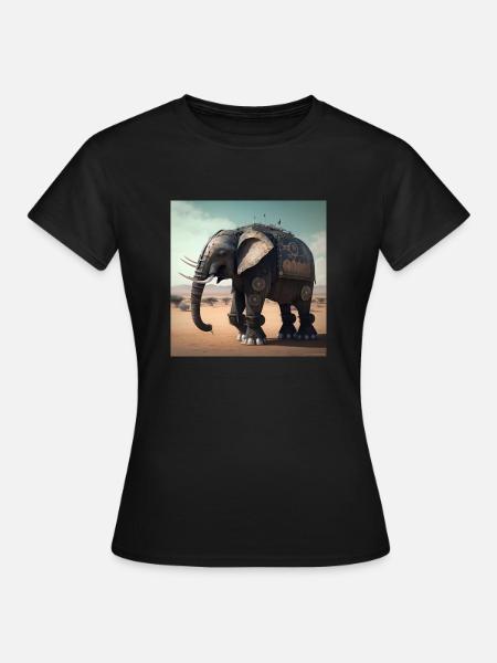Éléphant au Kenya 2 - T-shirt Femme - noir