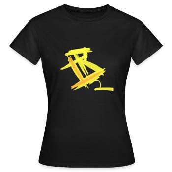 yellow abstractness - Women's T-Shirt - black - Front - AI Model Female 172 dark (172cm)