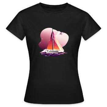 Sailing Sailing Sailing Sailing Sailing Boat - Women's T-Shirt - black - Front - AI Model Female 172 dark (172cm)