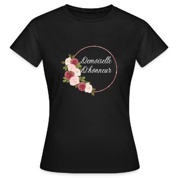 Demoiselle d'honneur - T-shirt Femme - noir - Devant - AI Model Female 172 dark (172cm)