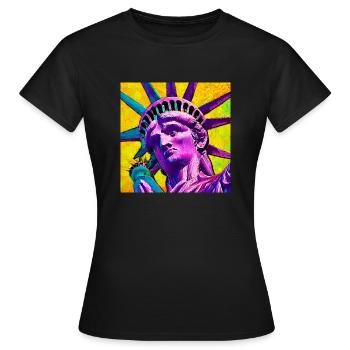 statue de la liberté - T-shirt Femme - noir - Devant - AI Model Female 172 dark (172cm)