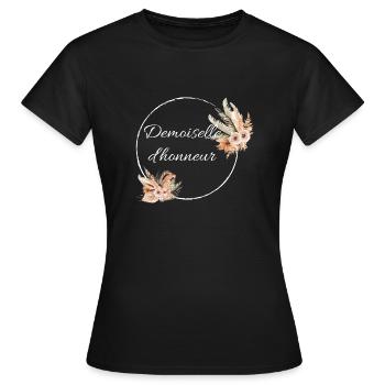 Demoiselle d'honneur - T-shirt Femme - noir - Devant - AI Model Female 172 dark (172cm)