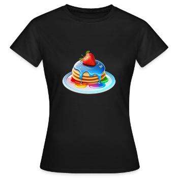 Saftige Regenbogenpfannkuchen - Frauen T-Shirt - Schwarz - Vorne - AI Model Female 172 dark (172cm)