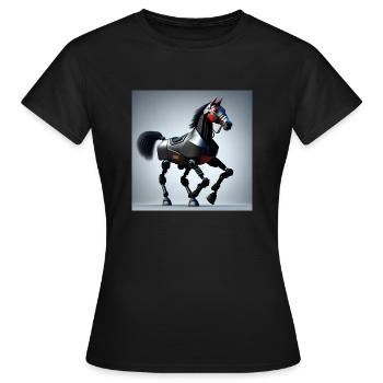 Cheval Robot Version 1 - T-shirt Femme - noir - Devant - AI Model Female 172 dark (172cm)