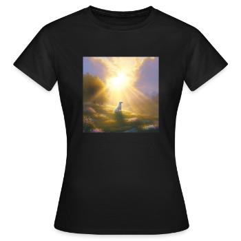 Hund im Himmel - Vierbeiner verlässt die Welt - Frauen T-Shirt - Schwarz - Vorne - AI Model Female 172 dark (172cm)