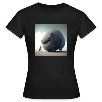 Weird Up descend - T-shirt Femme - noir - Devant - AI Model Female 172 dark (172cm)