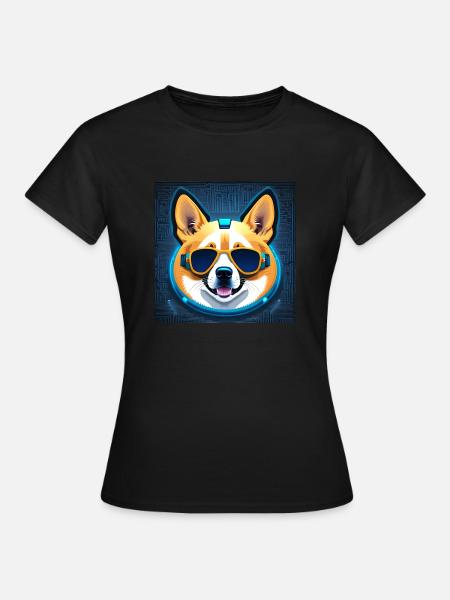 Kul Corgi - Dame-T-shirt - sort