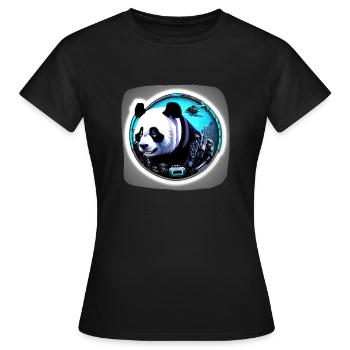 Panda de l’espace futuriste - T-shirt Femme - noir - Devant - AI Model Female 172 dark (172cm)