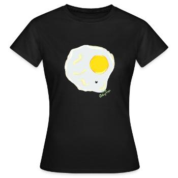 ŒUF FRIT contre mouche - T-shirt Femme - noir - Devant - AI Model Female 172 dark (172cm)