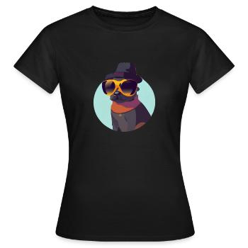 Chien Propriétaire Chiens Terrier Propriétaire de chien - T-shirt Femme - noir - Devant - AI Model Female 172 dark (172cm)