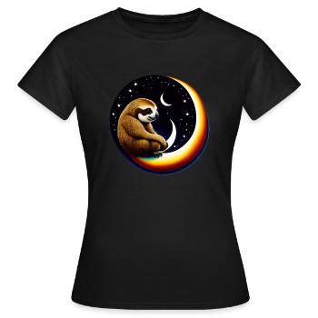 Halbmond-Faultier - Frauen T-Shirt - Schwarz - Vorne - AI Model Female 172 dark (172cm)