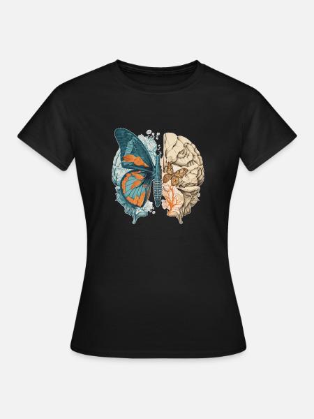 Butterfly brain Ur-Tshirt - Frauen T-Shirt - Schwarz