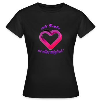 The impossible Heart - Frauen T-Shirt - Schwarz - Vorne - AI Model Female 172 dark (172cm)