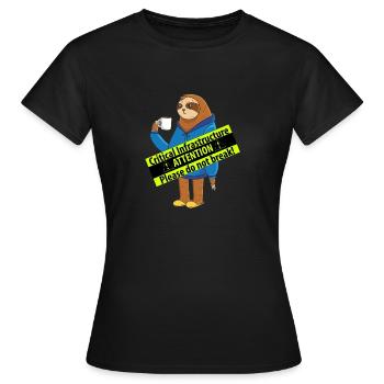 Kaffeebecher als Kritische Infrastruktur - Frauen T-Shirt - Schwarz - Vorne - AI Model Female 172 dark (172cm)