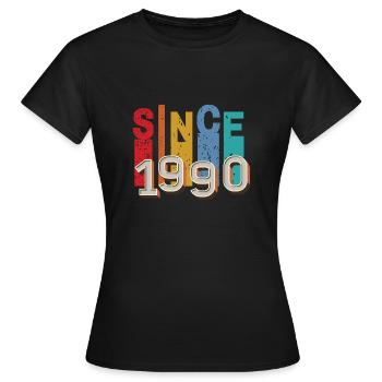 Since 1990 retro - T-shirt Femme - noir - Devant - AI Model Female 172 dark (172cm)
