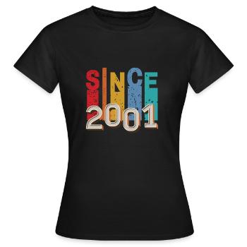 Since 2001 retro - T-shirt Femme - noir - Devant - AI Model Female 172 dark (172cm)