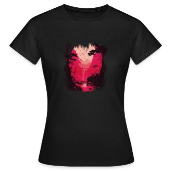Cascade tropicale - T-shirt Femme - noir - Devant - AI Model Female 172 dark (172cm)