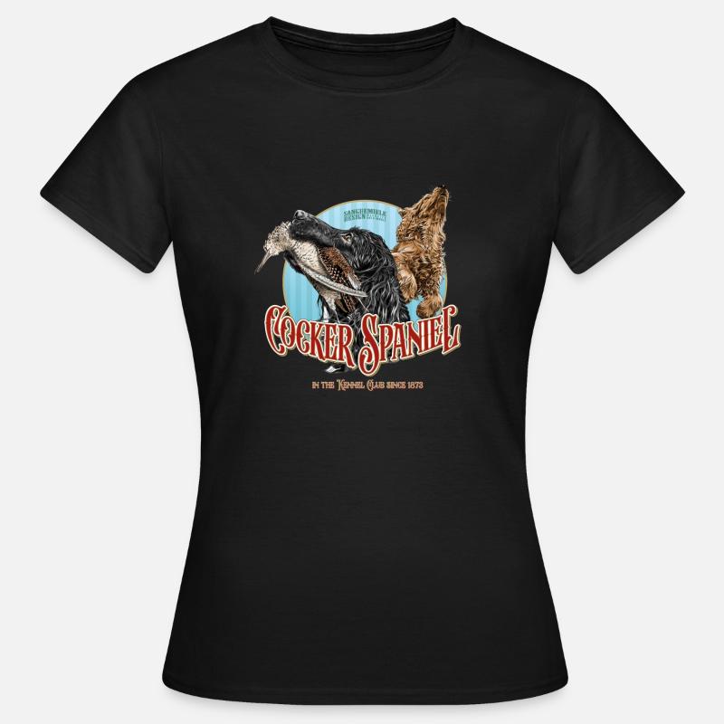 Cocker Spaniel with Woodcock - Women's T-Shirt - black